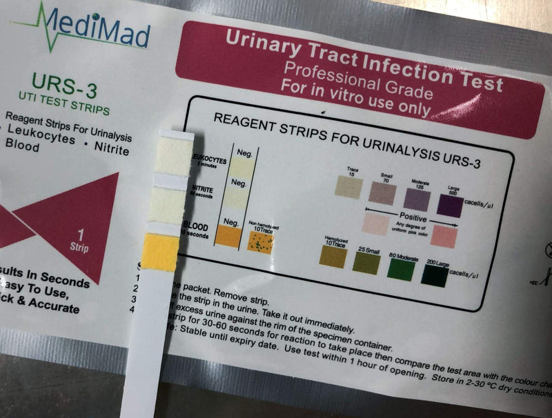 [Australia] - 5 x Home Urine Urinary Tract Infection Tests (UTI, Nitrite, Leukocytes and Blood) - 1 Test Strip per foil 