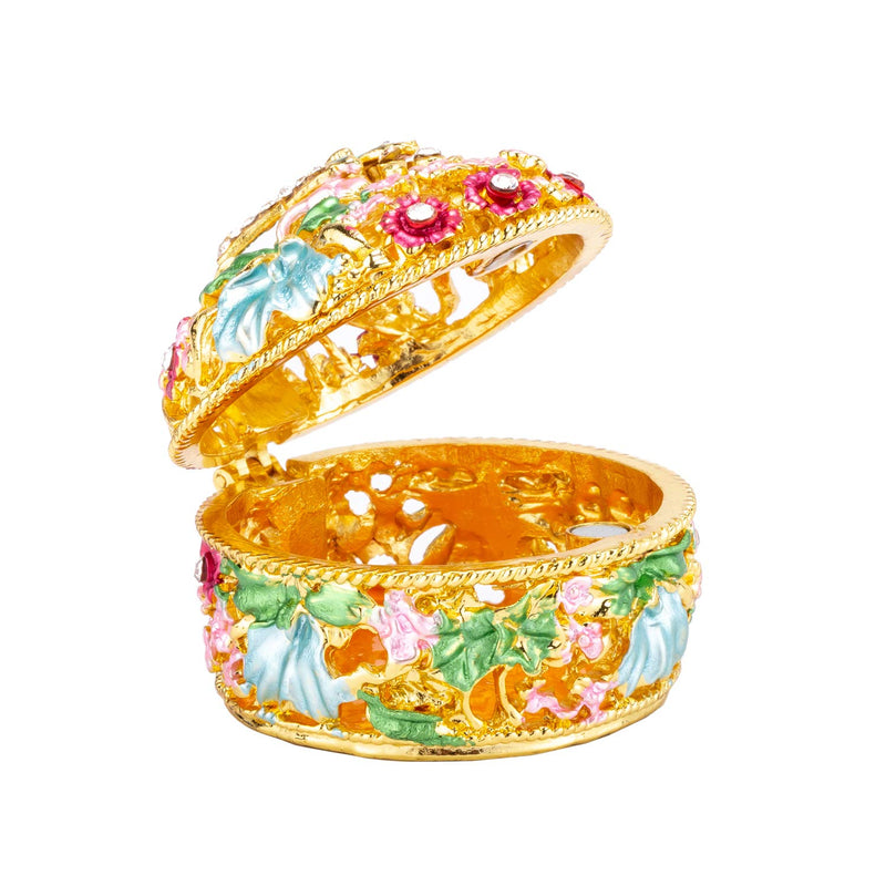 [Australia] - PAIQ Hollow Hand-Painted Vintage Butterfly Box Enamel Ring Box Jewelry Box Trinket Box Decorative Box Multicolor 