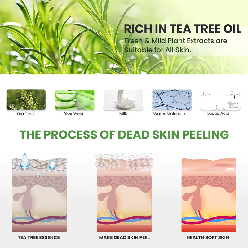 [Australia] - Tea Tree Foot Peel Mask For Dead Skin, Callused and Cracked Heels, Foot Mask Removes Rough Heels Dry Dead Skin,Makes Foot Soft Smooth Skin, Exfoliating Peeling Natural Treatment- 2 PACK 