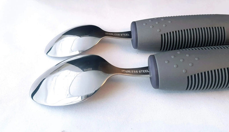 [Australia] - BunMo Adaptive Utensils for Elderly/Arthritis/Weak Hand Grip & Handicapped - Convenient Travel Pouch (4 Piece Set) 4 Piece Set 