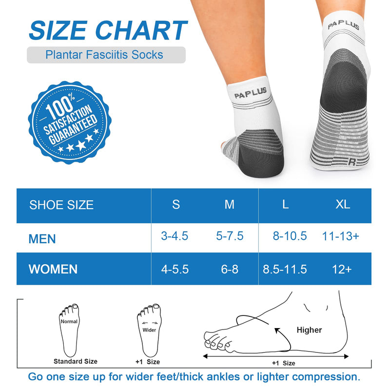 [Australia] - Plantar Fasciitis Sock (6 Pairs) for Men and Women, Compression Foot Sleeves with Arch and Ankle Support (White, Small) White(6 pairs) Small (6 Pair) 