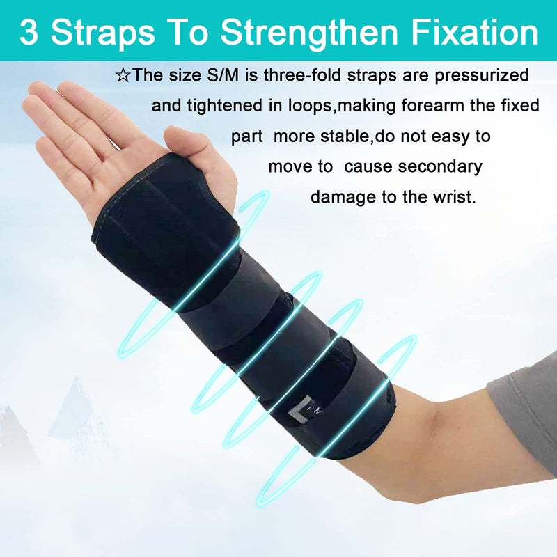 [Australia] - TANDCF bestlife Unisex Forearm and Wrist Support Splint Brace Double Fixation Wrist Brace For Carpal Tunnel,Adjustable Night Time Forearm Immobilizer Brace Splints,9.8 inch (25cm) length(RH/S) Right Hand Small/Medium 