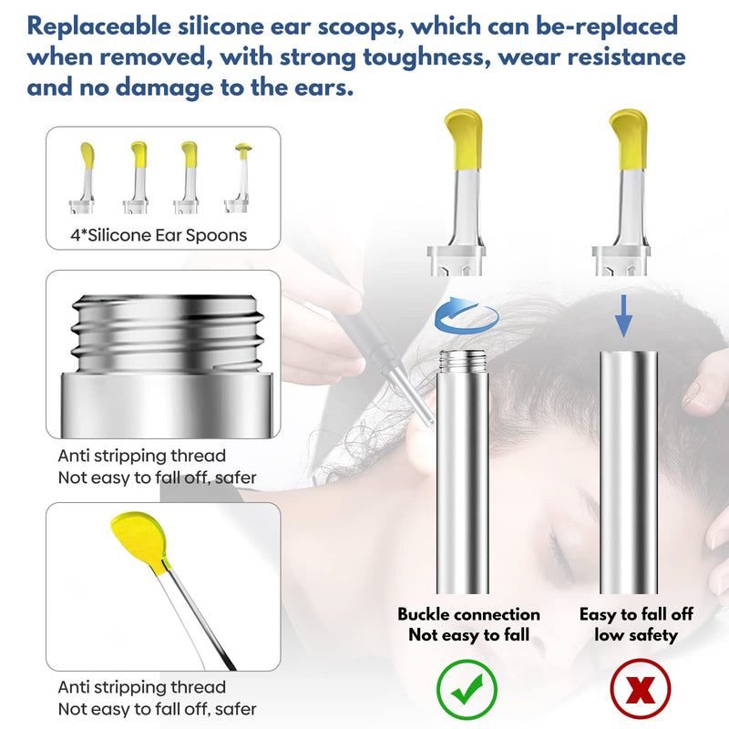 [Australia] - Ear Wax Removal, Hendoct Ear Cleaner Kit, Ear Wax Removal Tool with Camera, with 1080P HD Wireless Ear Otoscope with 6 LED Lights, for Adult, Kids and Pets, for iPhone, iPad, Android Smart Phone Ear picker kits 14pcs Black 