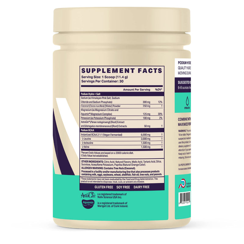 [Australia] - Podium Nutrition, Instantized BCAA Powder, Hydro and Salt, Sour Watermelon, 30 Servings, Electrolytes, Hydration, Recovery 
