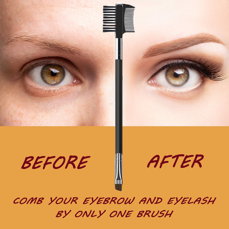 [Australia] - Eyebrow Brush and Eyelash Comb and Angled Eyebrow Brush & Multi-Purpose Tweezer, 3 in 1 Brush and Comb Set, Eye Makeup Tool 