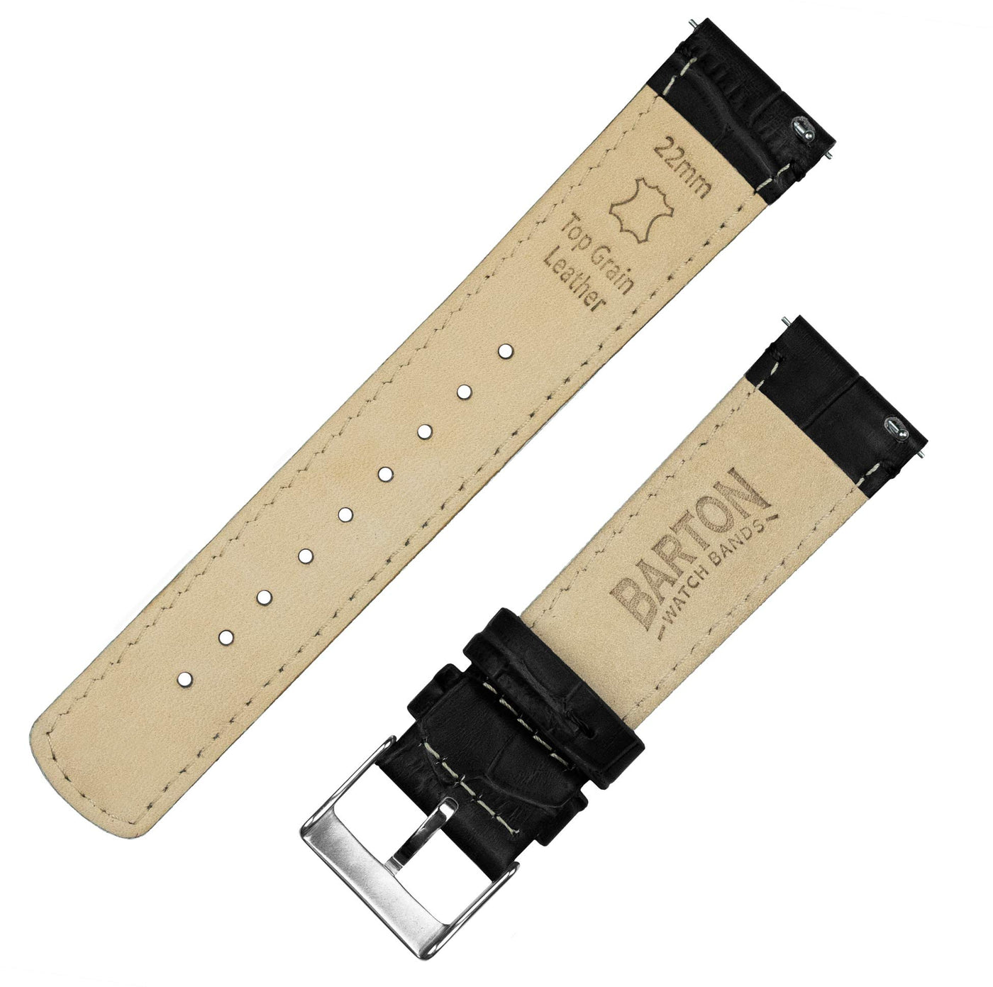 21mm White - Barton Canvas Quick Release Watch Band Straps - Choose Color & Width - 18mm, 19mm, 20mm, 21mm, 22mm, or 23mm