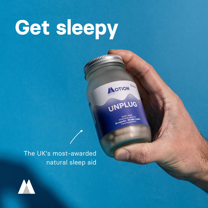 [Australia] - Motion Nutrition Unplug Night Time Nootropic (60 Capsules) | Award Winning Natural Sleep Aid to Calm Your Mind, Help You Fall Asleep Faster & Wake Up Well Rested | Sedative Free | Vegan & Made in UK 60 Count (Pack of 1) 