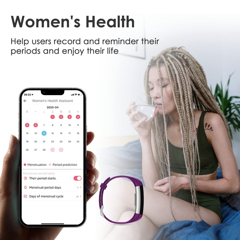 [Australia] - Fitness Tracker for Men and Women,Fitness Watch Waterproof with Activity Tracker and Sleep Monitor&Temperature Monitor,Smart Watch for Android and iOS Phones Purple 