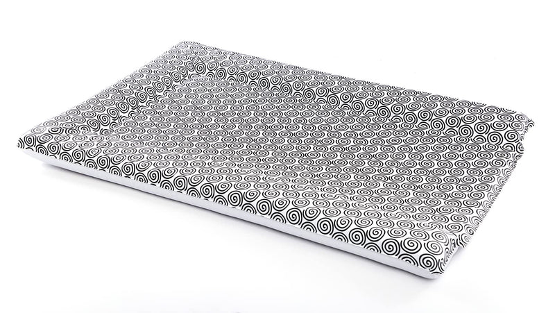 [Australia] - Baby Changing Mats Black Swirls Deluxe Waterproof with Raised Padded Edges, Uniquely Designed, Easy Wipe Clean a Perfect, Practical Addition to Your Nursery 75cm x 47.5cm x 5cm 