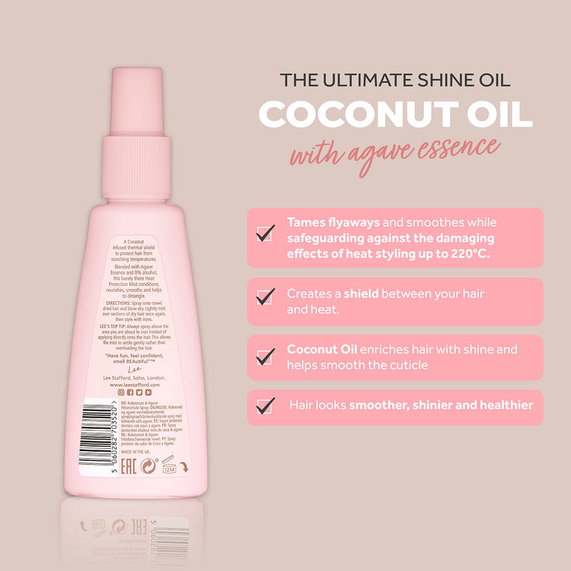 [Australia] - Lee Stafford Coco Loco & Agave Heat Protection Mist Hair Spray Anti-Frizz, Fade Protect, Anti-Static, Heat Defence 