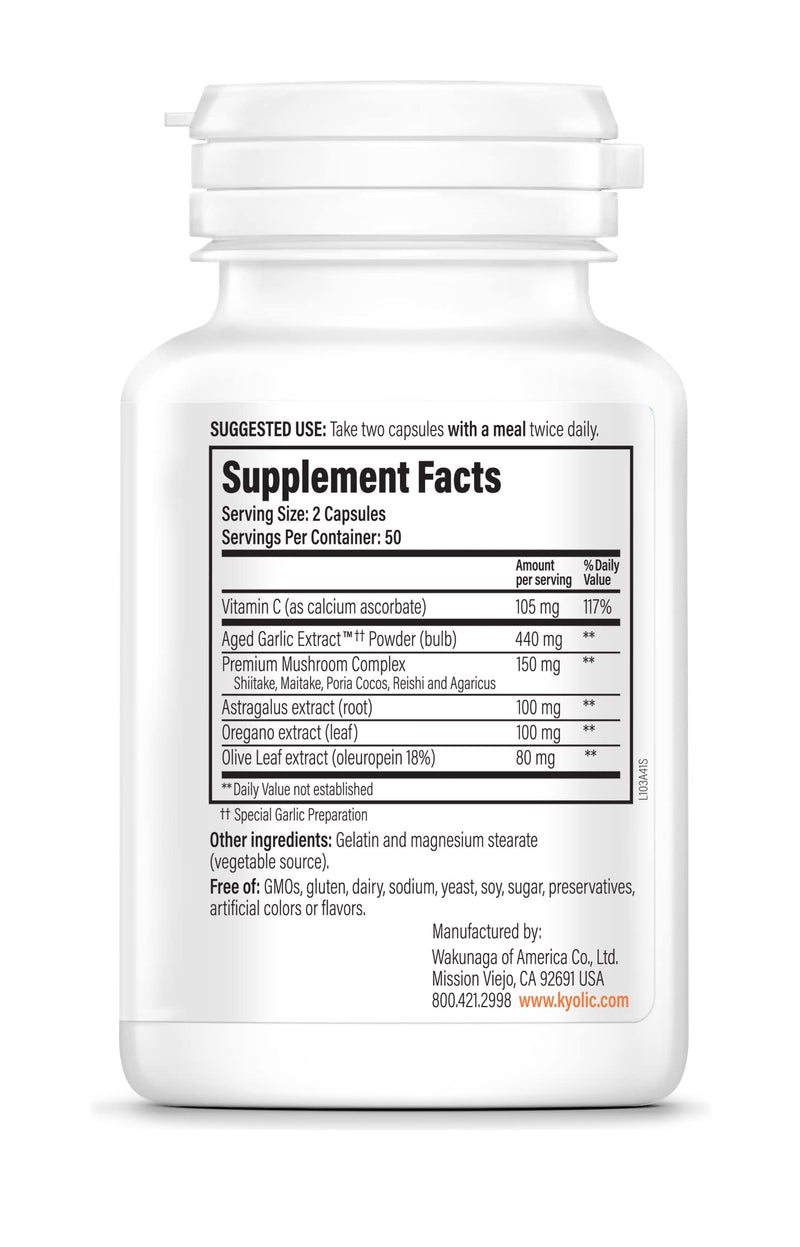 [Australia] - Kyolic Aged Garlic Extract Formula 103 Immune Support, 100 Capsules (Packaging May Vary) 