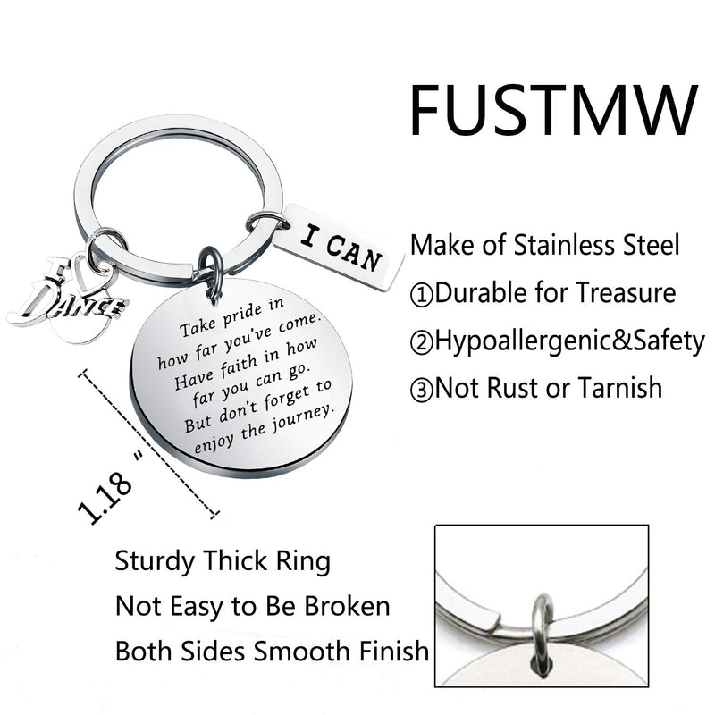 [Australia] - FUSTMW Dance Keychain Dancer Gifts Dance Team Inspiration Gifts Dancer Lovers Gifts Dance Jewelry Dancer Graduation Gifts Ballerina Gifts silver 