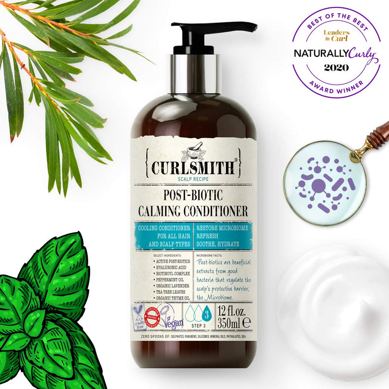[Australia] - Curlsmith - Post-Biotic Calming Conditioner - Vegan Cooling Rinse-Out Conditioner for any Hair Type, Scalp Soothing (355ml) 