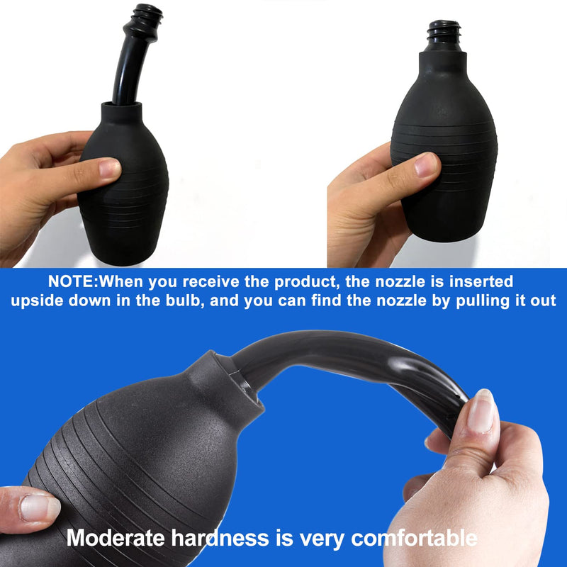 [Australia] - 310 ML Anal Douche Enema Bulb with Storage Bag,Vaginal Douche Enema Cleaner for Women or Man ( Black) 