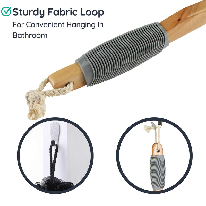 [Australia] - Slick- Loofah with Handle, Loofah Back Scrubber, Back Loofah, Loofah Brush with Long Handle, Loofah on A Stick, Shower Loofah with Handle, Shower Supplies, Loofah Scrubber, Loofah Back Scrubber 