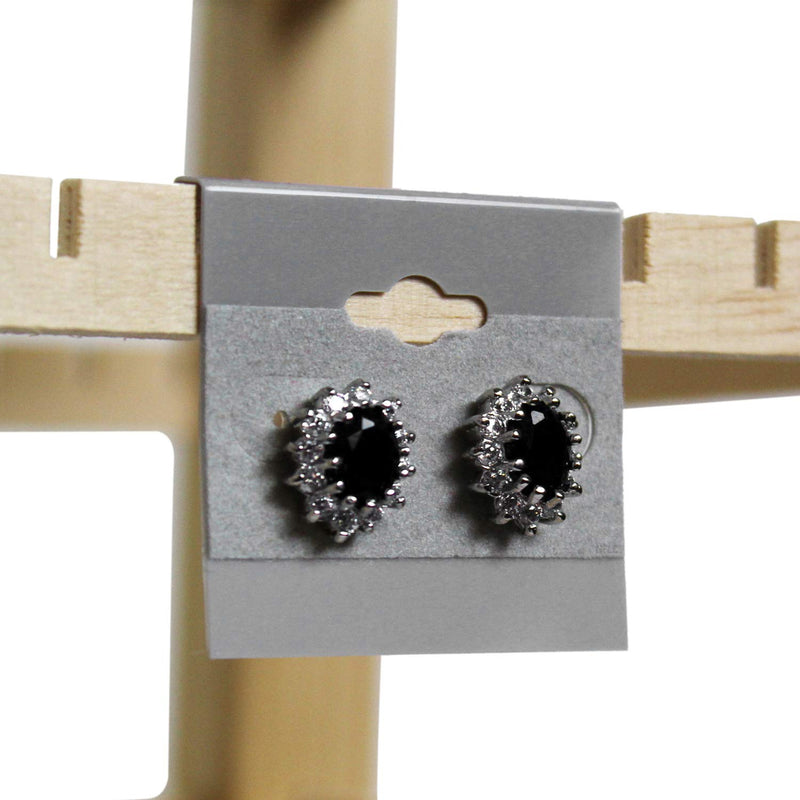 [Australia] - Mooca Plain 1.5" x 1.5" Gray Hanging Earring Cards Earring Card Holder, Earring Display Cards for Ear Studs, Velvet Plastic Display Earring Card Holder for Jewelry Accessory Display, 100 Pieces 