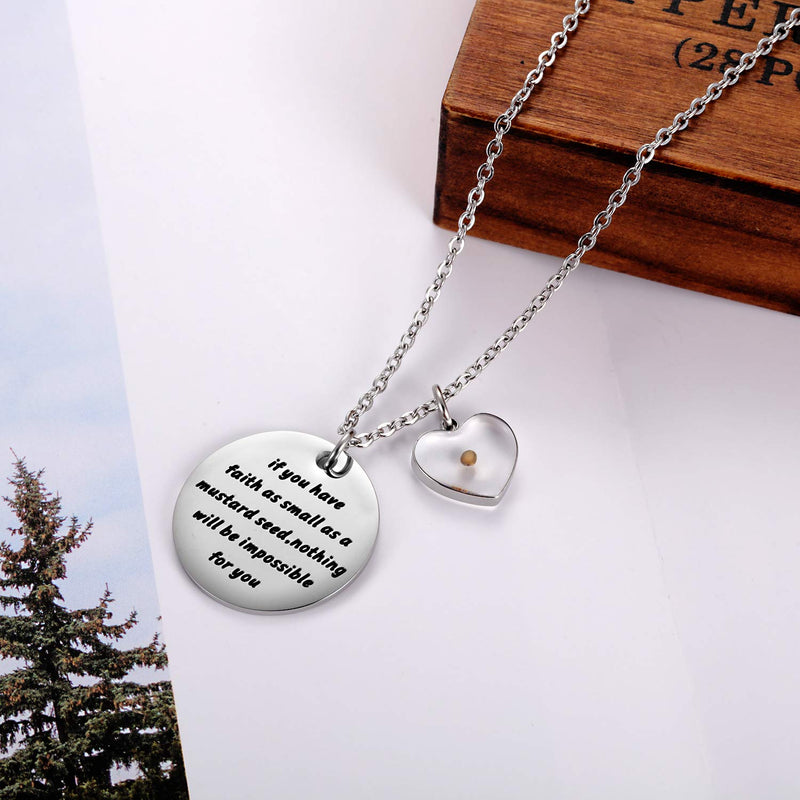 [Australia] - Ukodnus Mustard Seed Charm Necklace Jewelry Inspirational Christian Gift for Women Girls Faith As Small As A Mustard Seed Matthew 17:20 Necklaces mustard seed necklace heart 