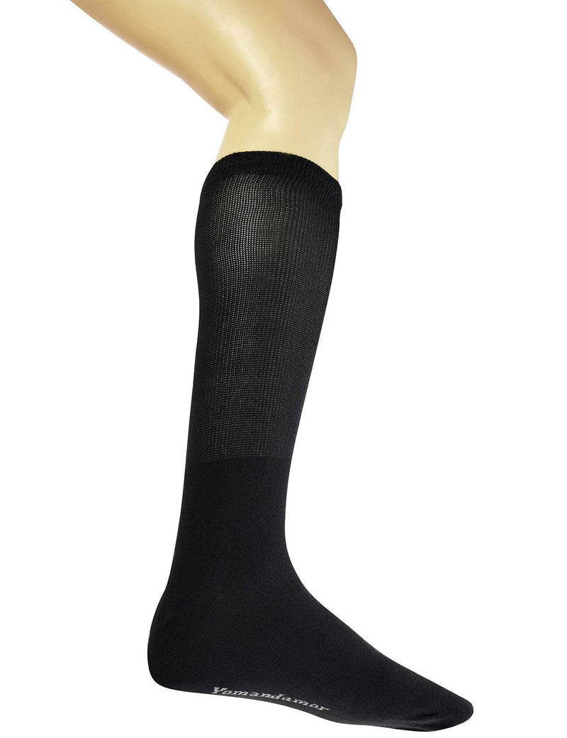 [Australia] - Yomandamor Mens 4 Pairs Over the Calf Super Soft Diabetic/Dress Socks with Seamless Toe 10-13 4 Pairs Black 