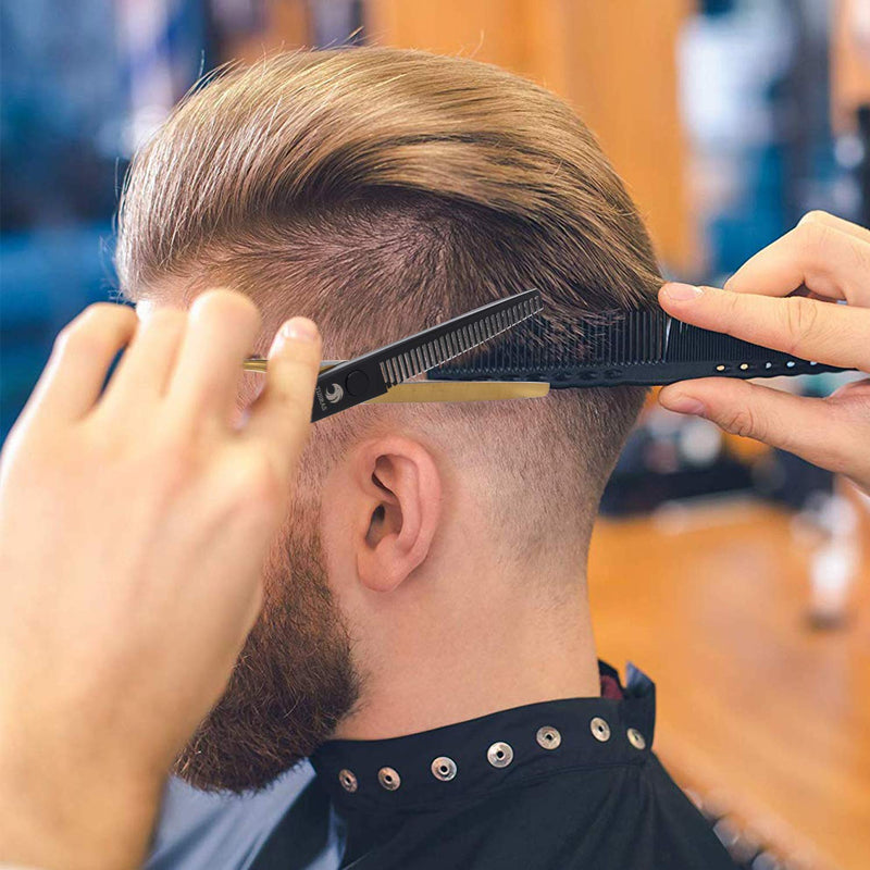 [Australia] - Gold Hairdressing Scissors Set 5.5 Inch Hair Cutting and Thinning Scissors Kit for Men Women Kids Hair Scissors for Barber Hairdresser Gold 