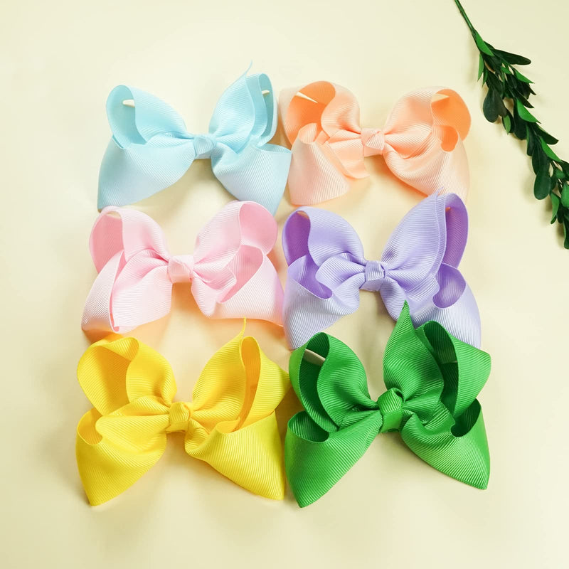 [Australia] - JOYOYO 40 Pcs Girls Hair Bows Ribbon Bows Craft Bows 4.5 Inch Bows, Toddler Girls Hair Bows Hair Bow Clips for Toddlers Hair Bows for Little Girls 