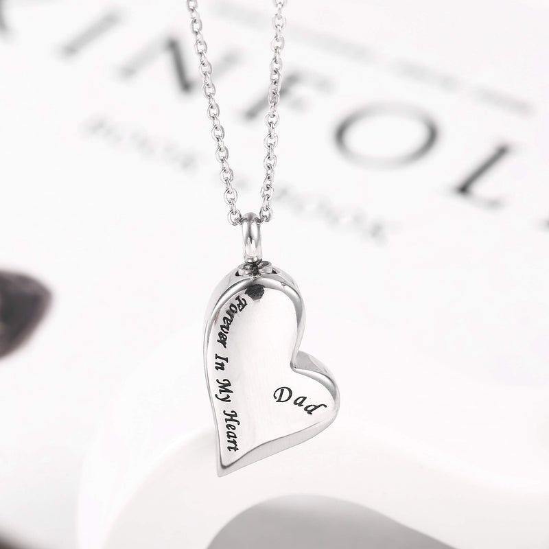 [Australia] - Suxerlry Heart Urn Necklace Cremation Engraved Stainless Steel Ashes Memorial Keepsake Jewelry Dad 