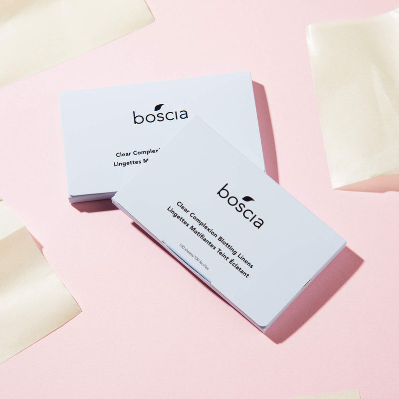 [Australia] - boscia Clear Complexion Blotting Linens, Vegan, Cruelty-Free, Natural and Clean Skincare , Natural Willow Bark Facial Blotting Sheets Formulated for Acne-Prone Skin, 100 Sheets 