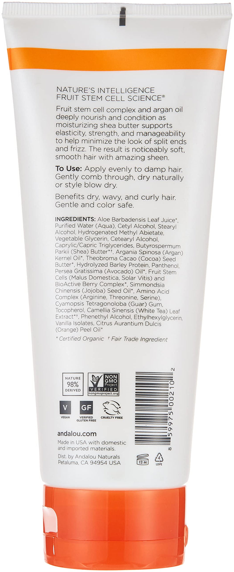 [Australia] - Andalou Naturals Styling Cream Ounces, Argan Oil & Shea, 6.8 Fl Oz 