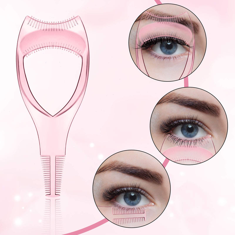 [Australia] - 7 Pieces Eyelash Makeup Tool Set, Mascara Applicator Guide Tool, Eyelash Comb Curler Eyelash Separator, Eyelash Extension Tweezers for Women Girls Lash Eyelash Tools (Black, Pink) Black, Pink 