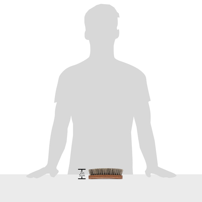 [Australia] - Shoe Brush - 100% Horsehair Shoe Brush - Concaved Handle for Premium Grip Brown 