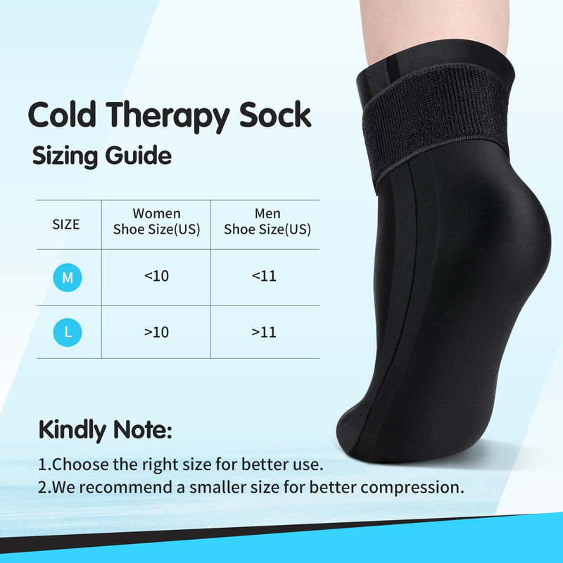 [Australia] - Cold Therapy Sock, Reusable Foot Ice Pack Wrap for Injuries, Swollen, Arthritis, Ice Sock for Foot (M) M 