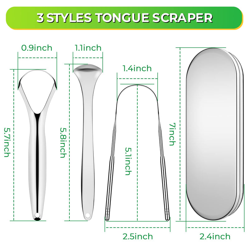 [Australia] - Artcut Tongue Scraper, 3-Pack Stainless Steel Tongue Cleaner with Travel Case, Toungescraper Tongue Scrapers for Adults, Kids, Scraper Tongue Cleaners Kit for Fresh Breath & Oral Health 3 Pack 