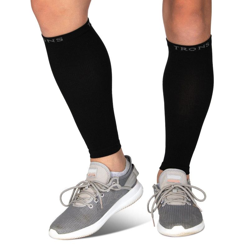 [Australia] - Trons Calf Compression Sleeves - Compression Socks for Fitness, Sports, Running, Shin Splint, Varicose Vein, Weak Joints, and Calf Pain Relief (Small, White) Small 