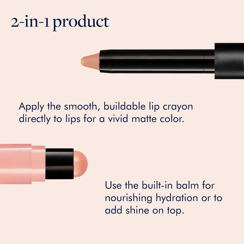 [Australia] - treStiQue Matte Lip Crayon, Matte Lipstick With Built-in Lip Gloss Balm, 2-in-1 Lip Liner Set With Lip Crayon and Lip Balm, Lipstick and Lip Gloss Balm Lip Kit Nantucket Nude 