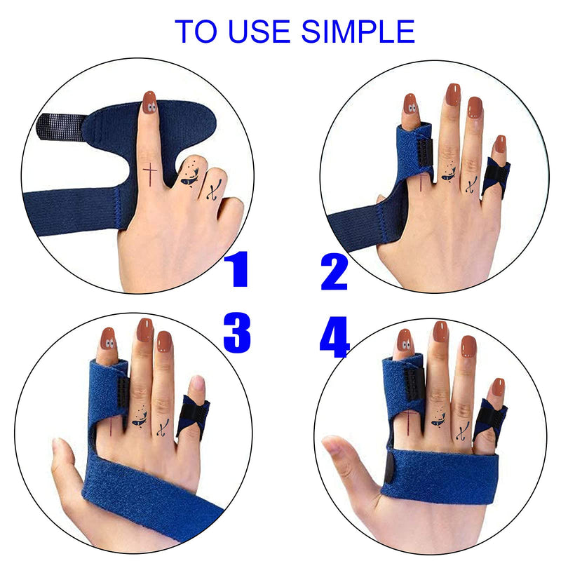 [Australia] - Reppkyh 1 Piece Trigger Finger Splint and 1 Piece Small Finger Extension Splint Trigger Finger Mallet Finger Broken Finger Post Operative Care Finger Knuckle Immobilization Injury, Blue 