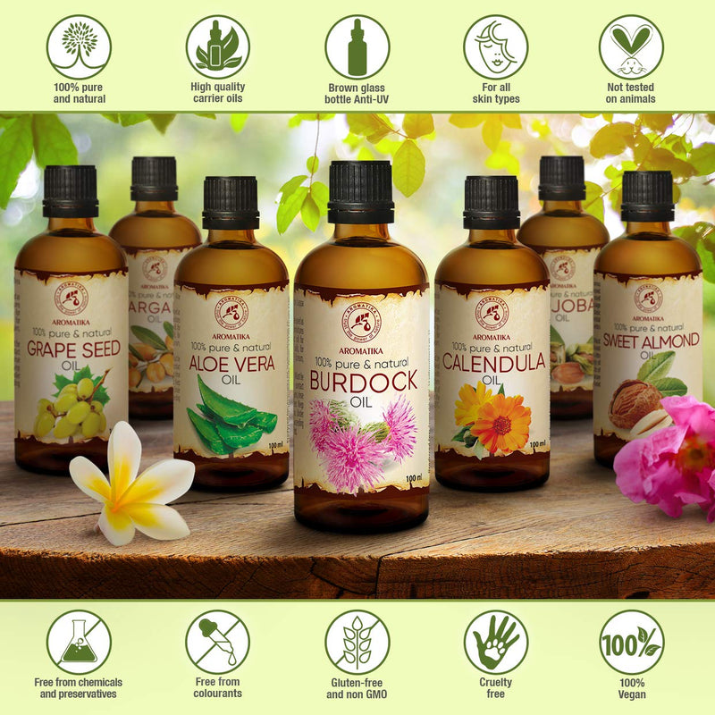 [Australia] - Burdock Seed Oil 100 ml - 100 % Pure & Natural - Arctium Lappa Root - Best Hair Oil - great benefits for Skin - Hair - Face - Body care - Glass Bottle - Oils Burdock 