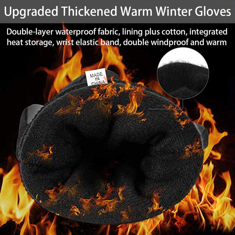 [Australia] - Mens Winter Gloves -30℉Windproof Waterproof Touch Screen Gloves for Outdoor Work Medium 