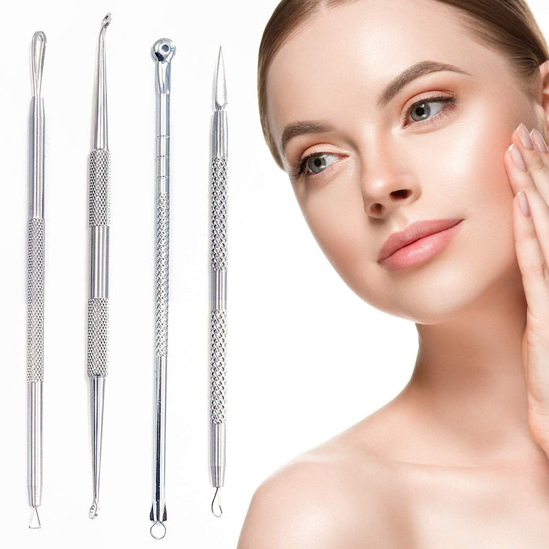 [Australia] - Blackhead, Whitehead, Pimple, Zit Remover Kit, Comedone Extractor Tool Treatment Skin Blemish and Acne Scar Removal 4-piece 