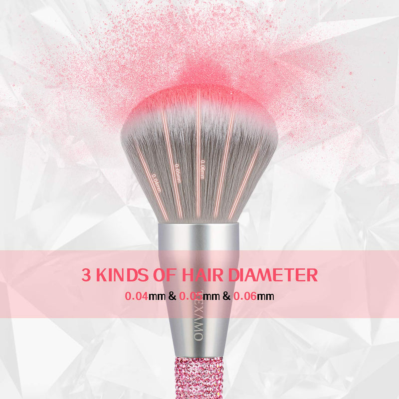 [Australia] - TEXAMO Makeup Brush for Foundation, Blush, Powder, Bronzer, Highlighter, Buffer, Kabuki, Perfect For Liquid, Cream, Loose Powder, 3 Pcs Make Up Brushes with Gold Leather Bag, Pink Diamond Face 