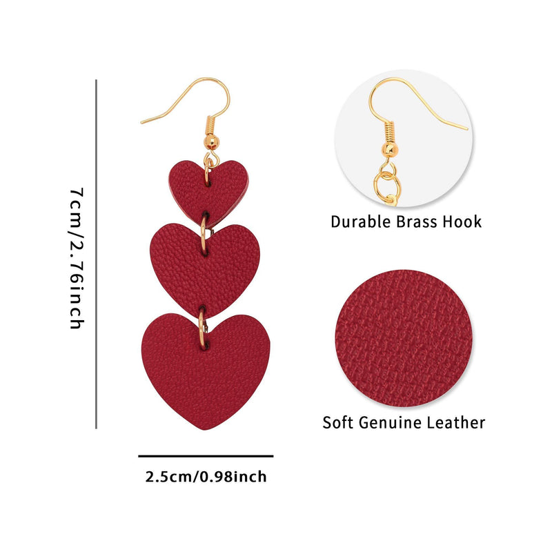 [Australia] - GELVTIC Leather Earrings for Women, Dangle Earrings Drop Lightweight for Teen Girls 