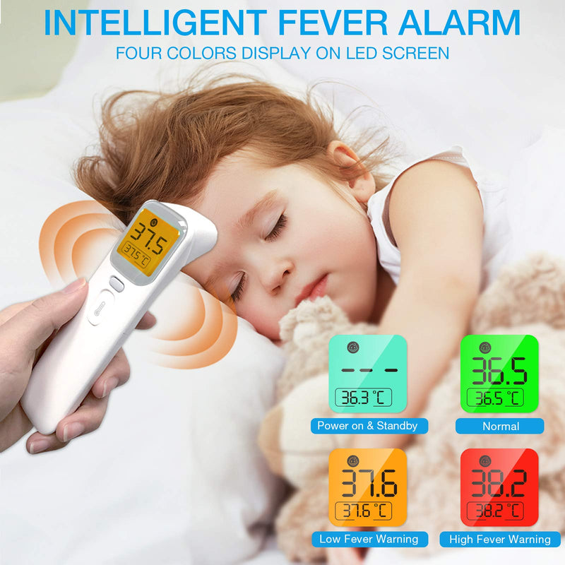 [Australia] - Wellue Touchless Baby Thermometer, Infrared Forehead and Ear Thermometer, Medical Temporal Thermometer for Adults, Kids, Babies, Large LCD Screen, Memory Recall and Fever Alarm Non-Bluetooth Version 