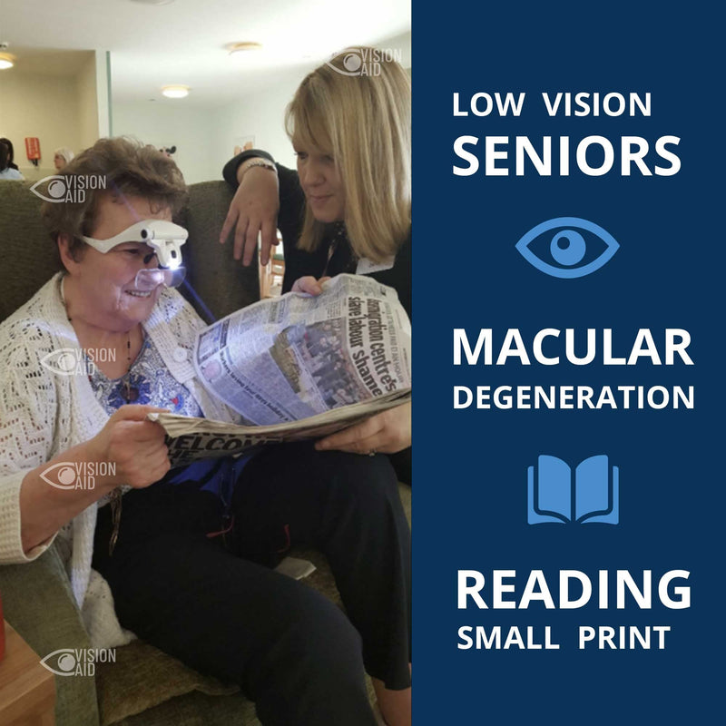[Australia] - Vision Aid Magnifying Glasses with Light for Close Work, Illuminated Hands Free Headband Magnifier Goggles with Storage Case for Hobby Painting Reading Coin Watch Bead Jewelry 