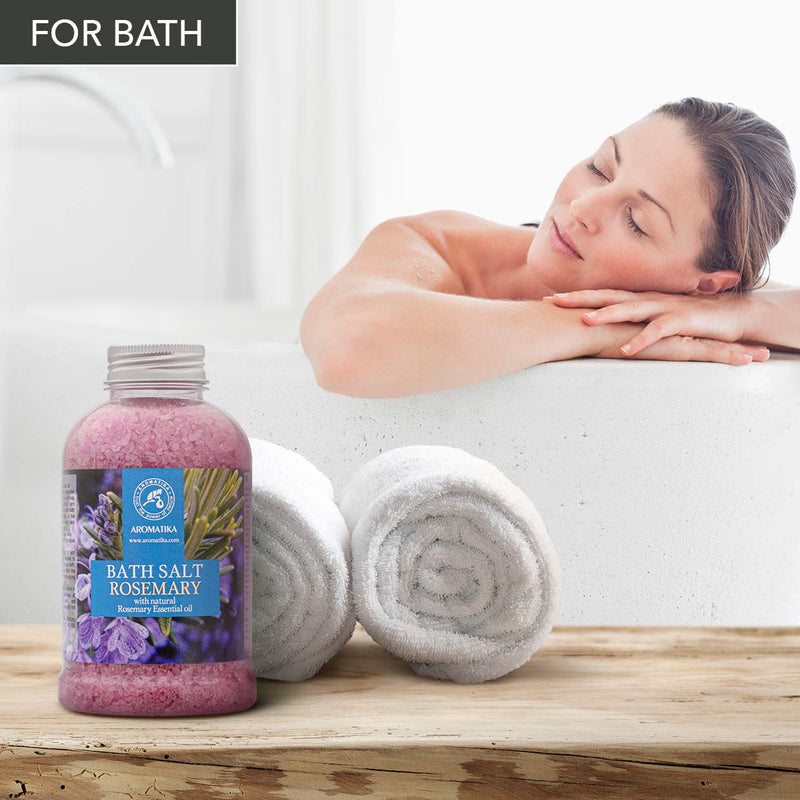 [Australia] - Rosemary Bath Salt 600g with Natural Rosemary Essential Oil - Bath Salts - Body Care - Best for Good Sleep - Beauty - Bathing - Body Care - Wellness - Relax - Aromatherapy - Spa 