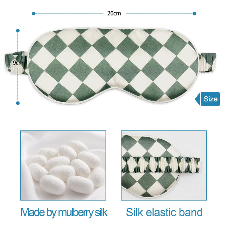 [Australia] - townssilk 100% Silk Sleep mask with Silk Adjustable Strap,Comfortable and Super Soft Eye mask Ultimate Sleeping aid,Blindfold squaregreen Eusquaregreen 
