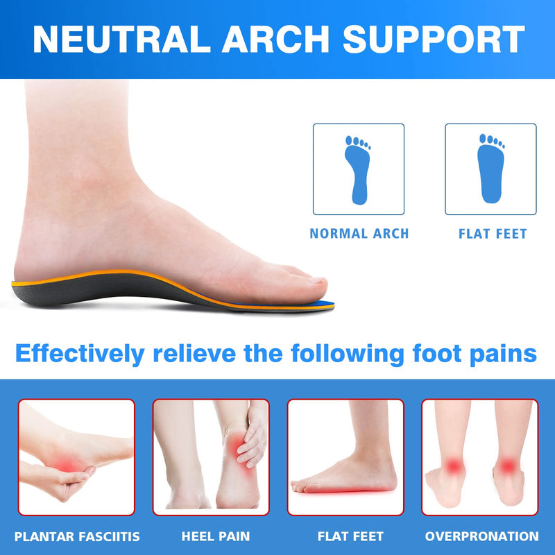 [Australia] - Kelaide Arch Support Insoles Relief Plantar Fasciitis, Comfort Orthotic Inserts for Flat Feet, Feet Pain, Pronation, Shoes Insoles for Men and Women Blue Mens(8-8.5)/Womens(10-10.5) 
