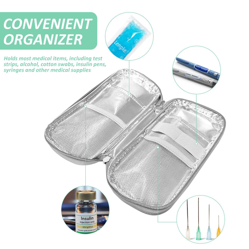 [Australia] - 1 Portable Medicine Cooling Bag with 2 ice Packs, Reusable Cooler Bags,Medicine Storage Bag, Travel Medical Bag，Suitable for Medicine Storage (Green) 