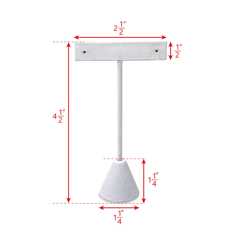 [Australia] - Ikee Design 6 Pcs Set Premium White Leatherette T- Shape Style Earring Display Stand, Earring Stand Jewelry Display for Showroom, Tradeshow, and Showcase Display, 2 1/2”W x 4 1/2"H 