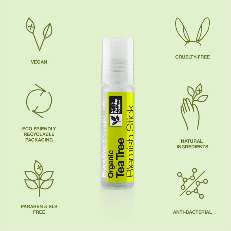 [Australia] - Dr Organic, Organic Tea Tree Blemish Stick , Natural , Vegan , Cruelty Free , Paraben & SLS Free , 8ml 