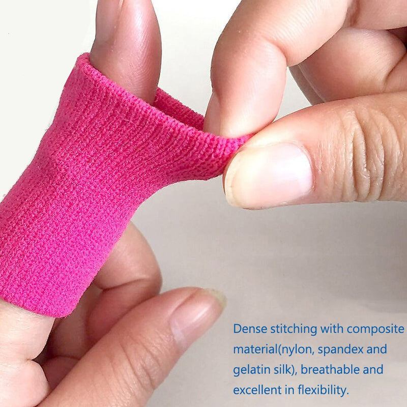 [Australia] - Finger Sleeves, GranVela 10 Pcs Professional Nylon Finger Protective Cover for Basketball, Volleyball, Tennis, Badminton and more (Pink) 