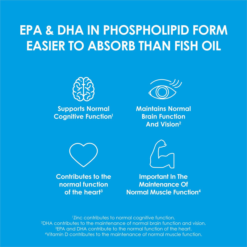 [Australia] - Cleanmarine Krill Oil – Packed with EPA & DHA – Omega 3 with Added Astaxanthin and Choline – Vitamin D – Heart, Eye & Brain Health – Joint & Immune Support - 60 Capsules 60 Count (Pack of 1) 