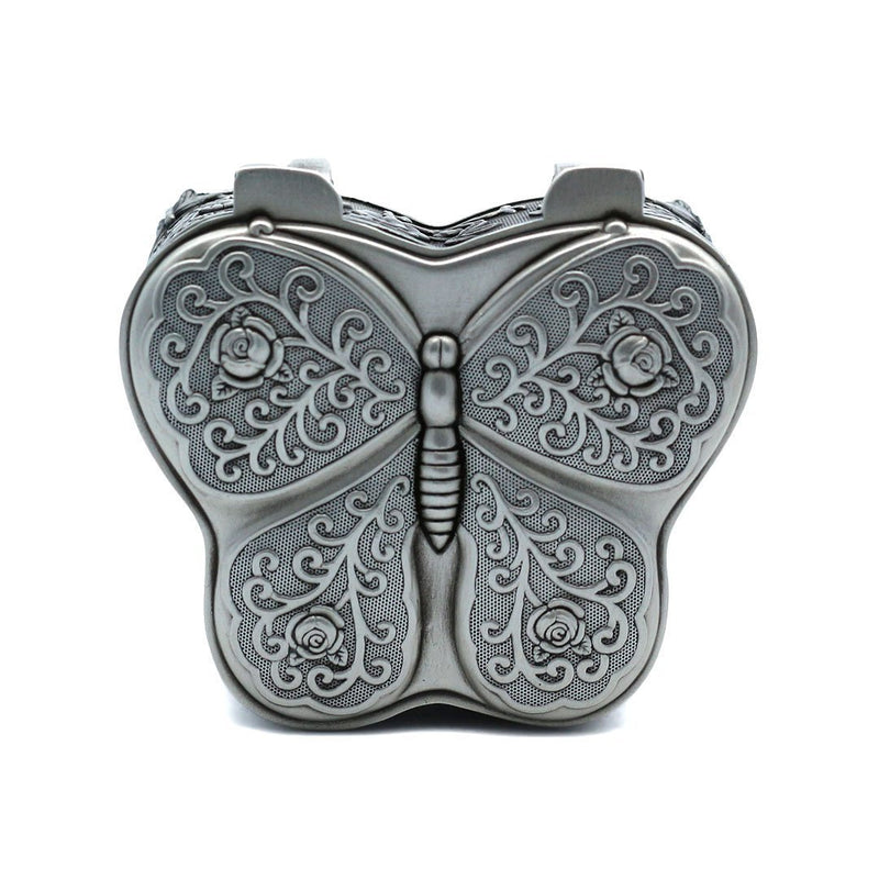 [Australia] - Multifit Antique Metal Butterfly Jewelry Box Rose Engraving Trinket Jewelry Storage Gift(Butterfly) One Size 